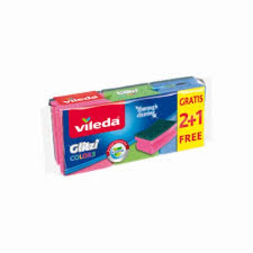 VILEDA ESTROPAJOS SALVAUÑAS GLITZI COC.2UD.+1 GRATIS(3X2) C/12 ESTROPAJOS